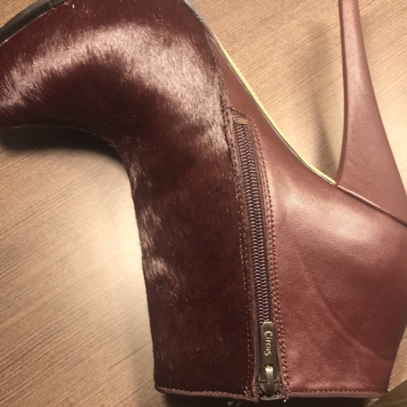 Circus by Sam Edelman Jacey heeled booties in burgundy and side zipper - Picture 9 of 9